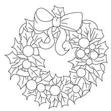 Traditional christmas wreath coloring pages