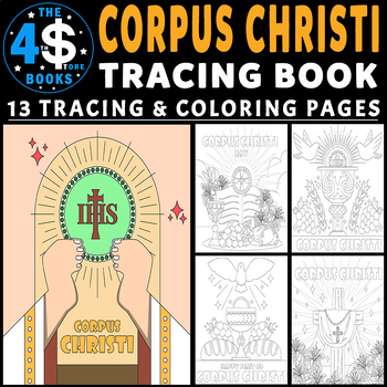 Corpus christi tracing and coloring pages for kids