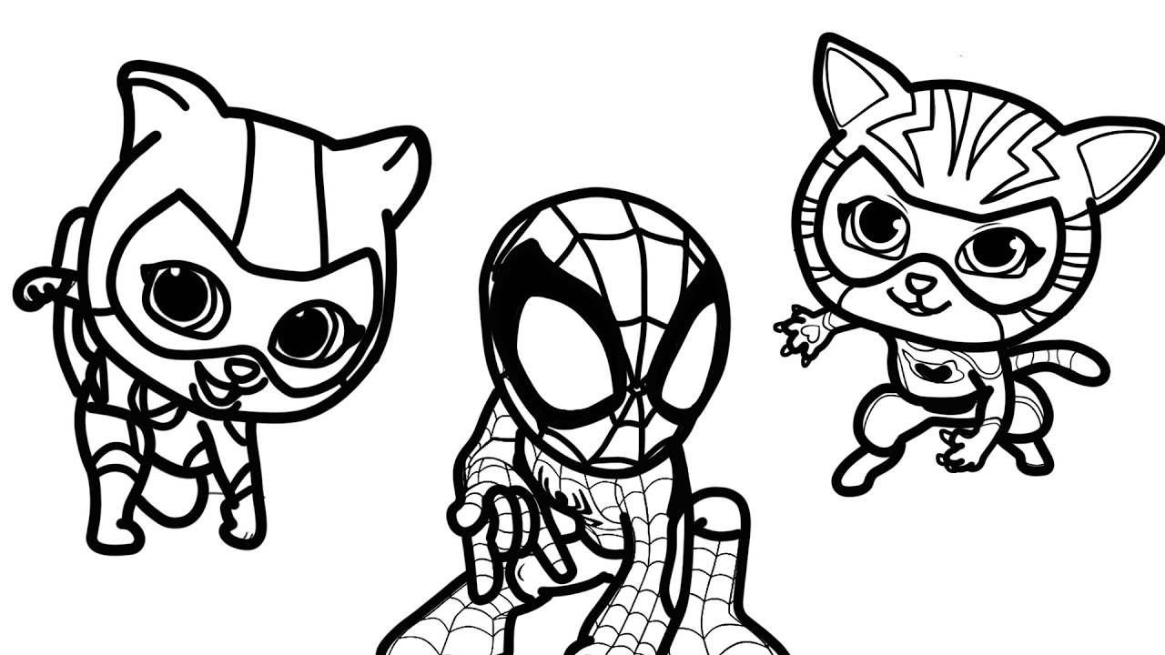 Drawings superkitties buddy and ginny vs spider and his amazing friends â spidey vs superkitties