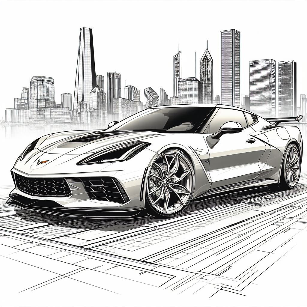 Corvette stingray coloring pages instant download