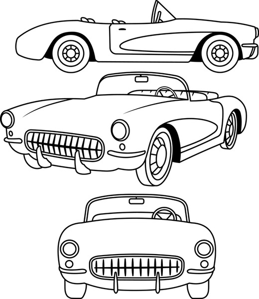 Hundred corvette drawing royalty