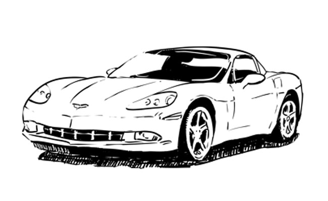 How to draw a corvette