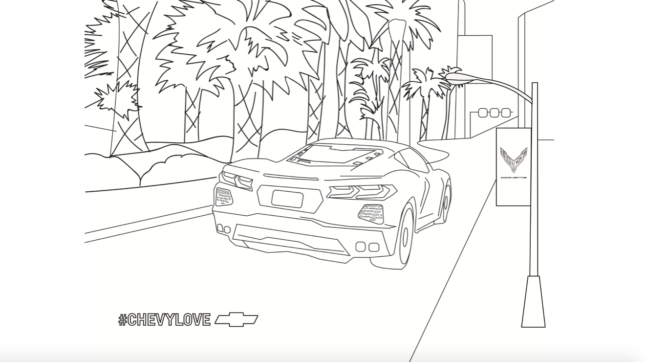 Free corvette coloring pages for the chevy fan in all of us