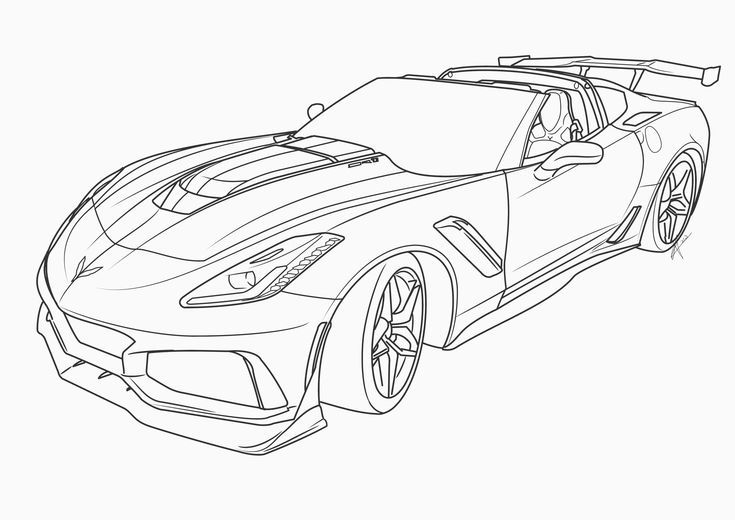 Amazing corvette cartoon car drawing corvette cars coloring pages