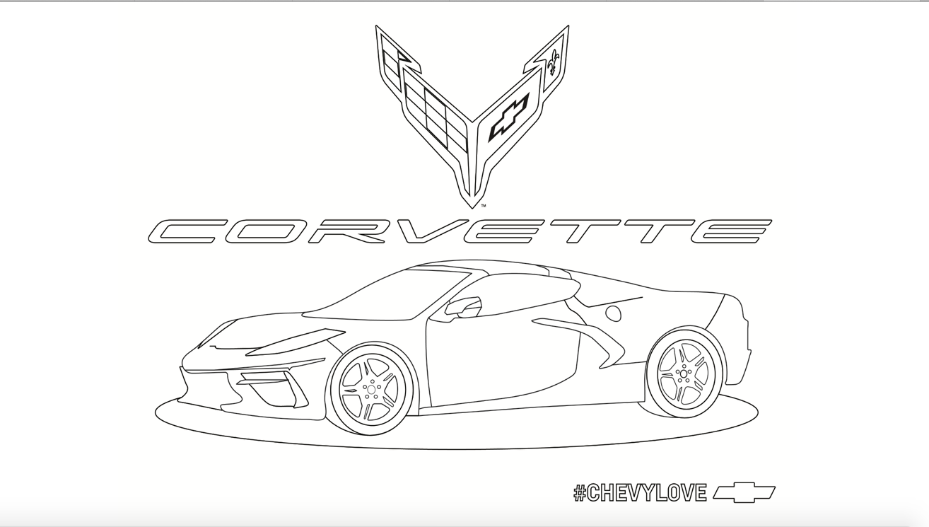 Free corvette coloring pages for the chevy fan in all of us