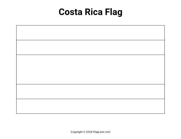 Free costa rica flag coloring page