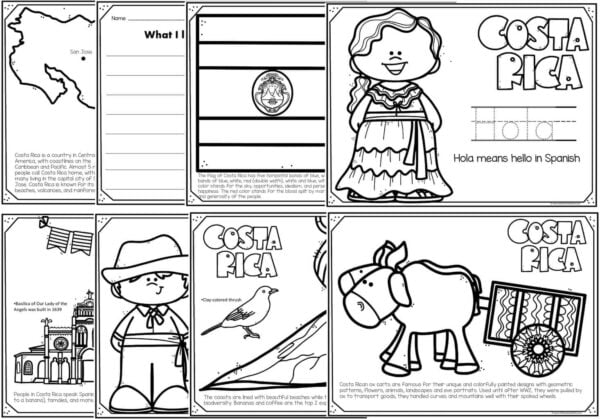 Free costa rica coloring pages