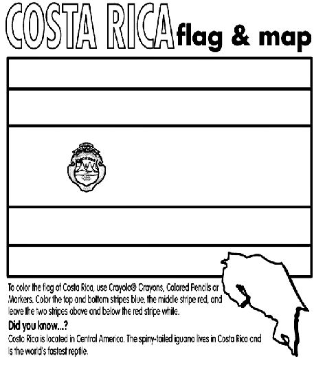 Costa rica on crayola flag coloring pages costa rica flag costa rica