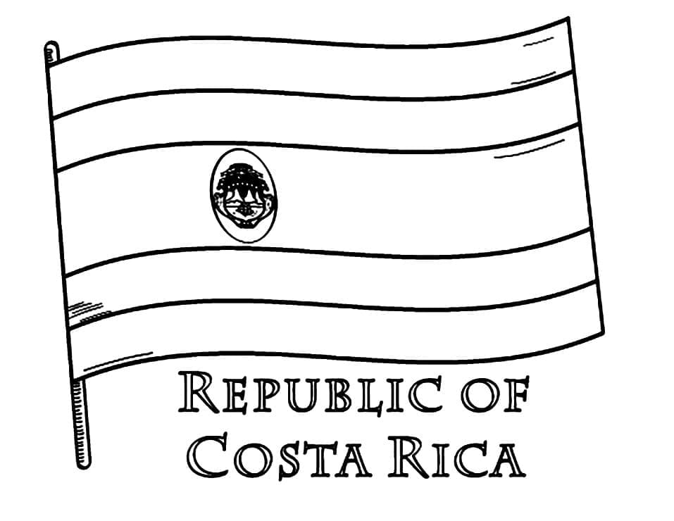 Printable costa rica flag coloring page