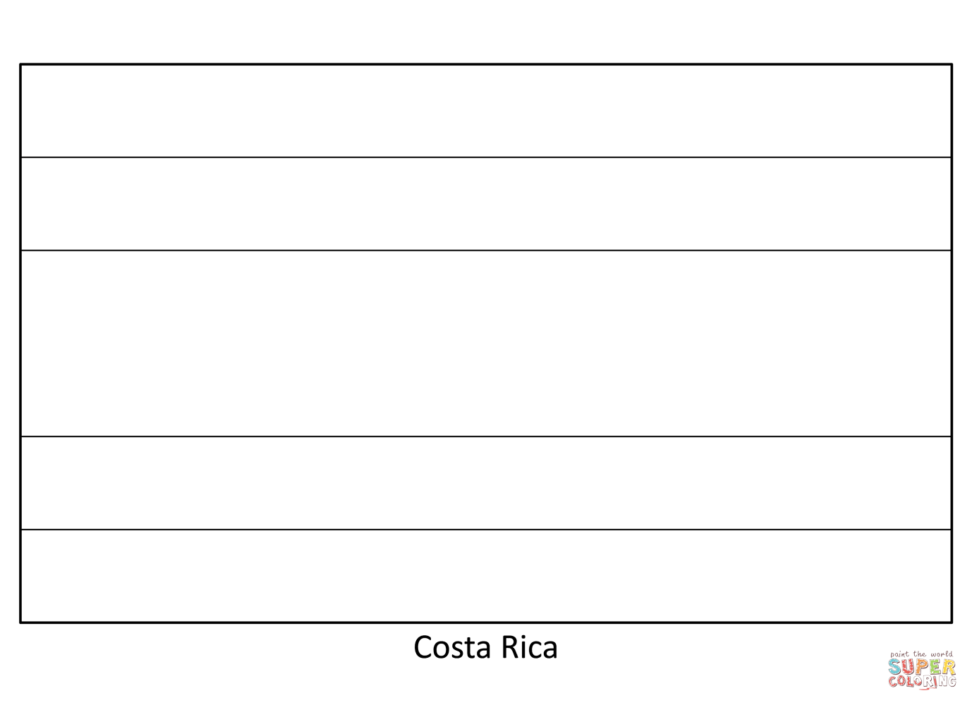 Flag of costa rica coloring page free printable coloring pages