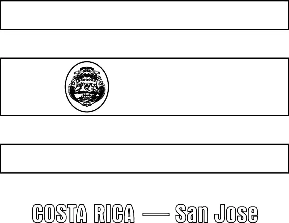 Costa rica flag coloring page