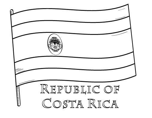 Free costa rica flag coloring page