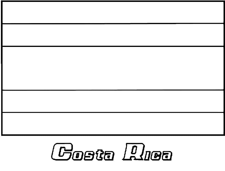 Costa ricas flag coloring page