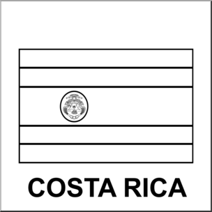 Clip art flags costa rica bw i