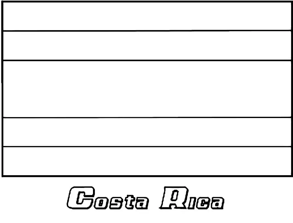 Costa ricas flag coloring page