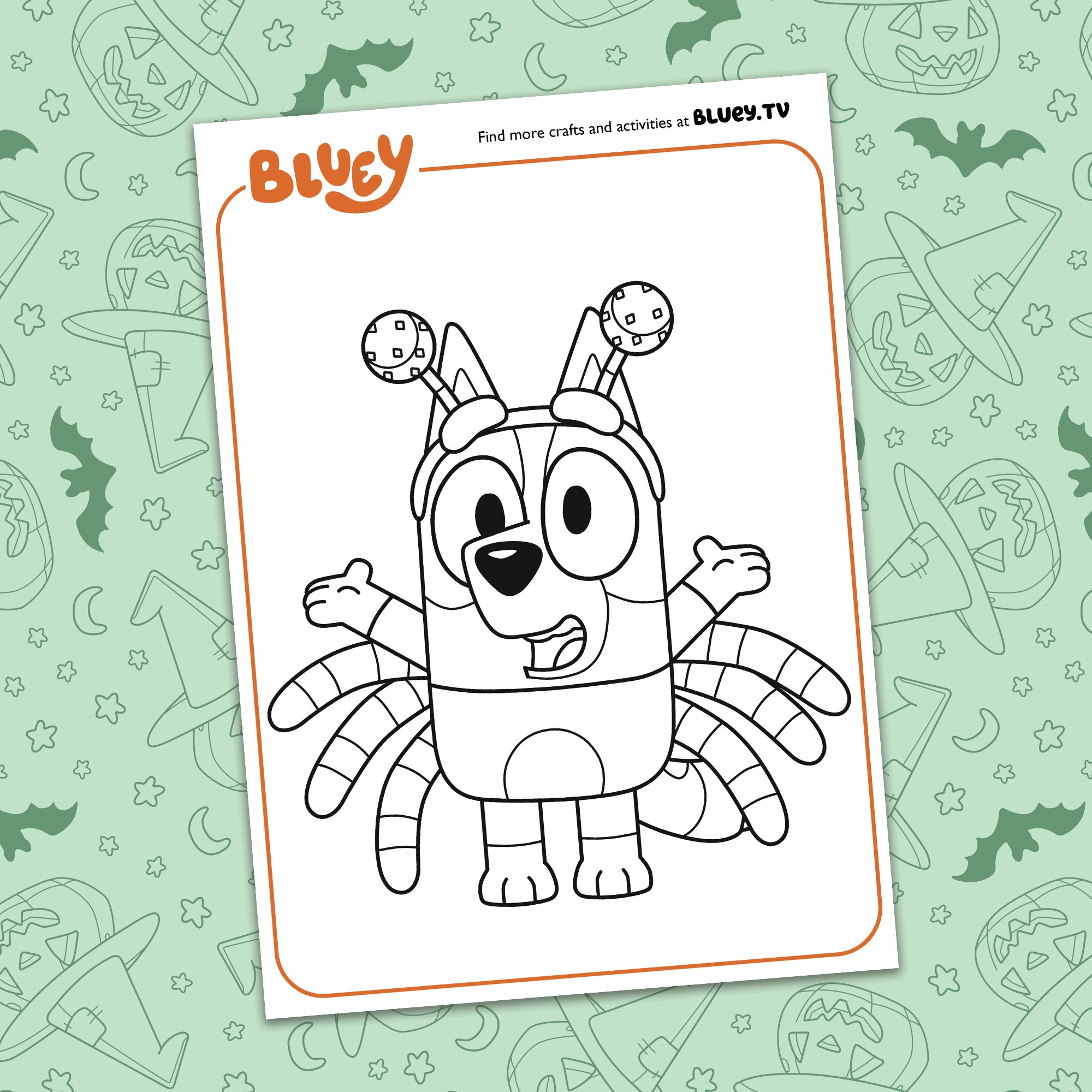 Halloween costume colouring sheets