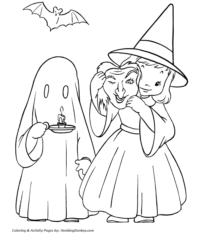 Halloween costume coloring pages