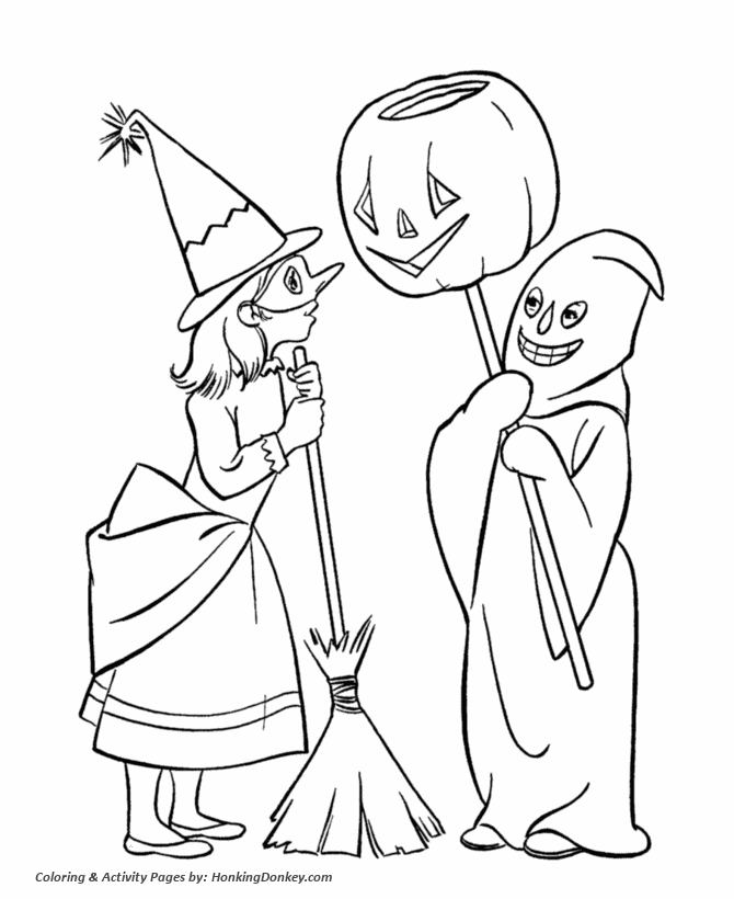 Halloween costume coloring pages