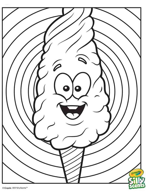 Silly scents cotton candy coloring page