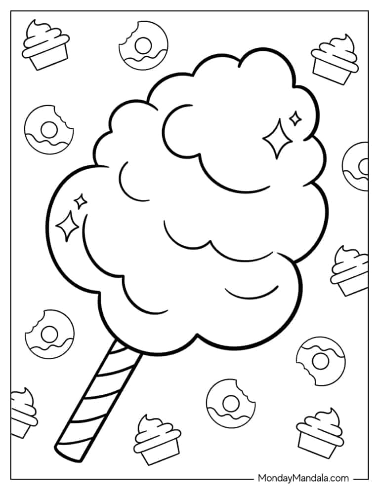 Candy coloring pages free pdf printables