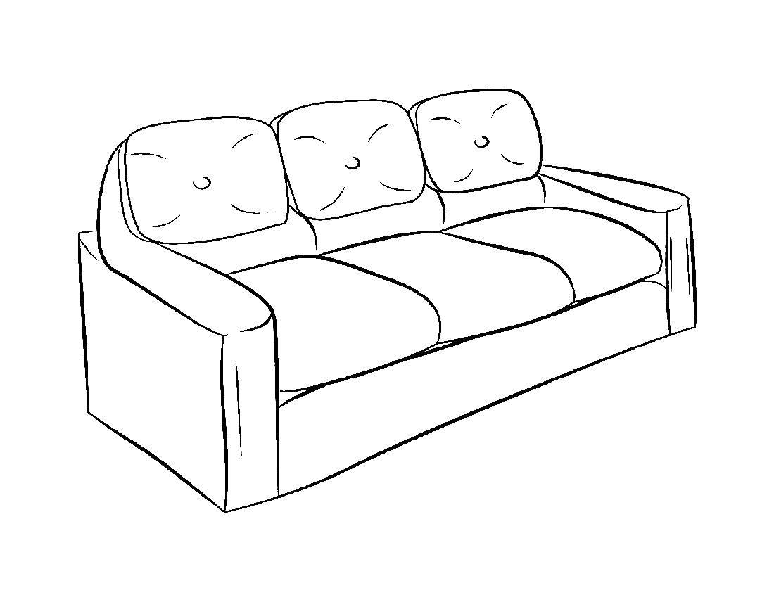 Online coloring pages coloring page the couch sofa download print coloring page