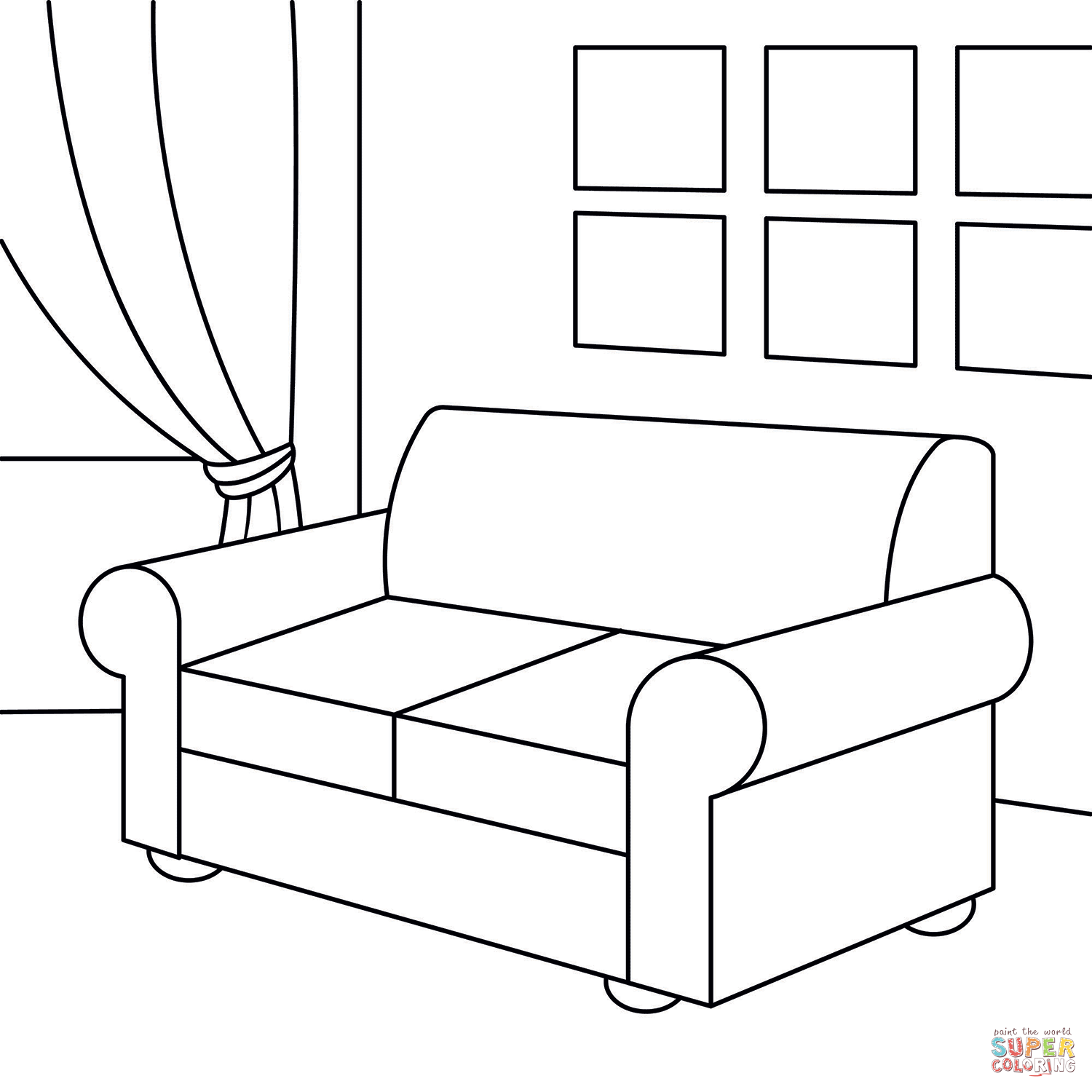 Sofa coloring page free printable coloring pages