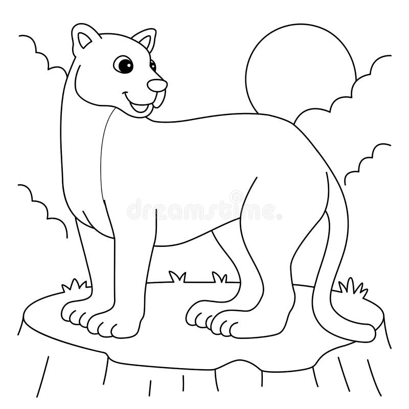 Cougar coloring stock illustrations â cougar coloring stock illustrations vectors clipart