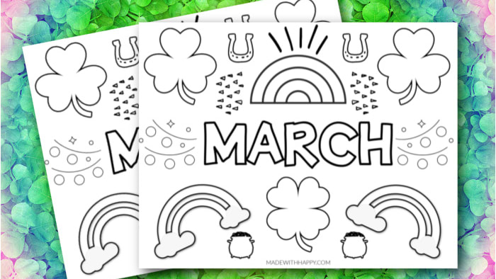 Free printable march coloring page