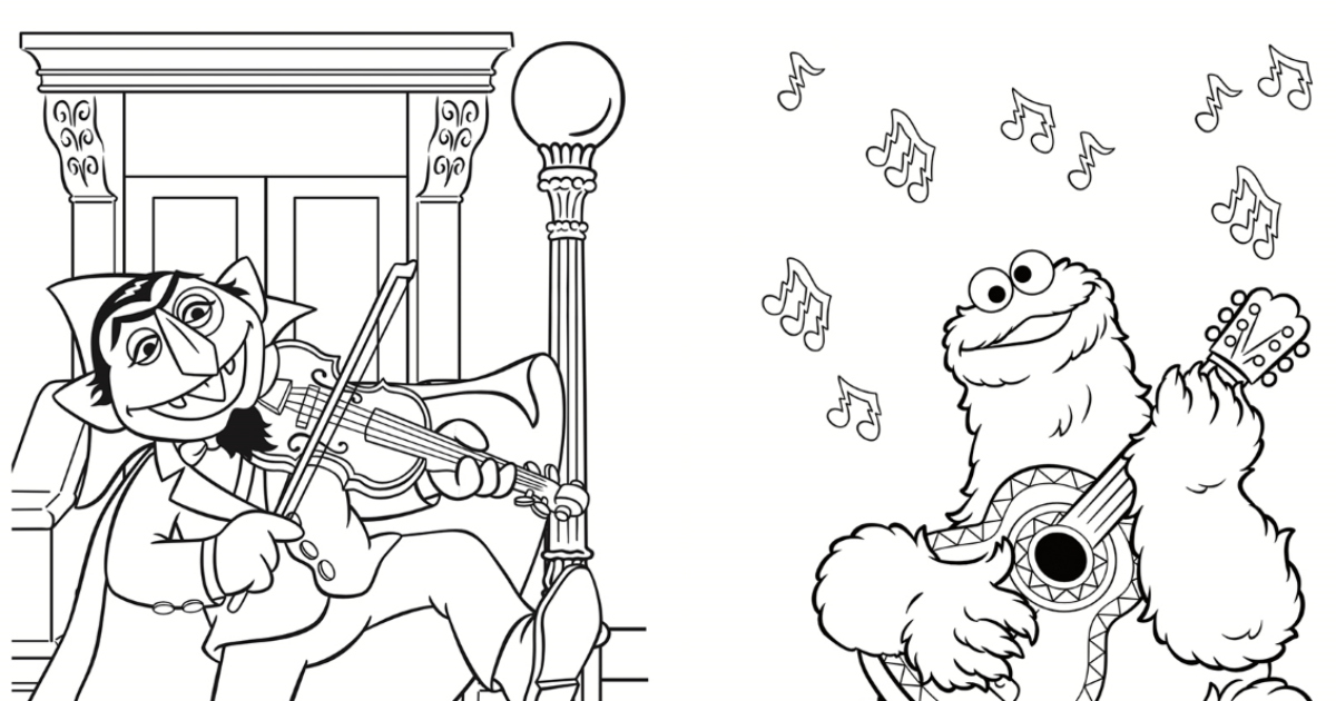 Sesame street party coloring page printable