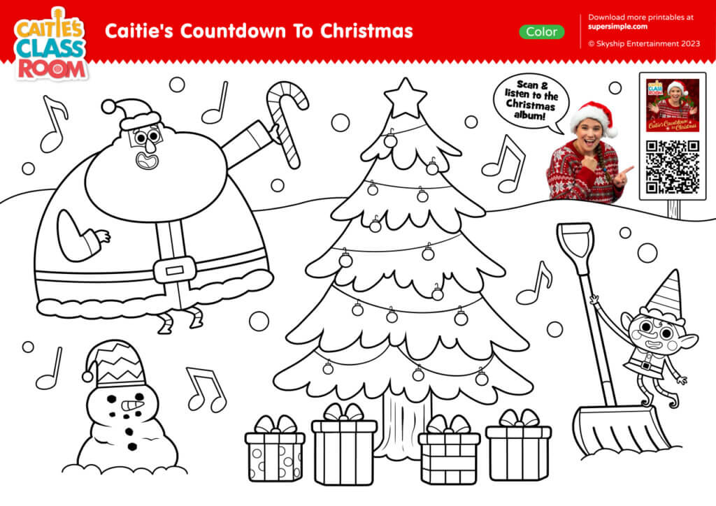 Caities countdown to christmas coloring page