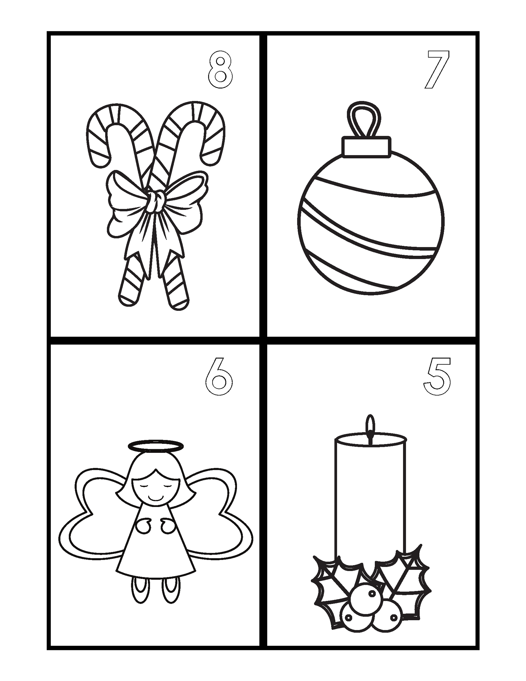 Christmas countdown coloring cards