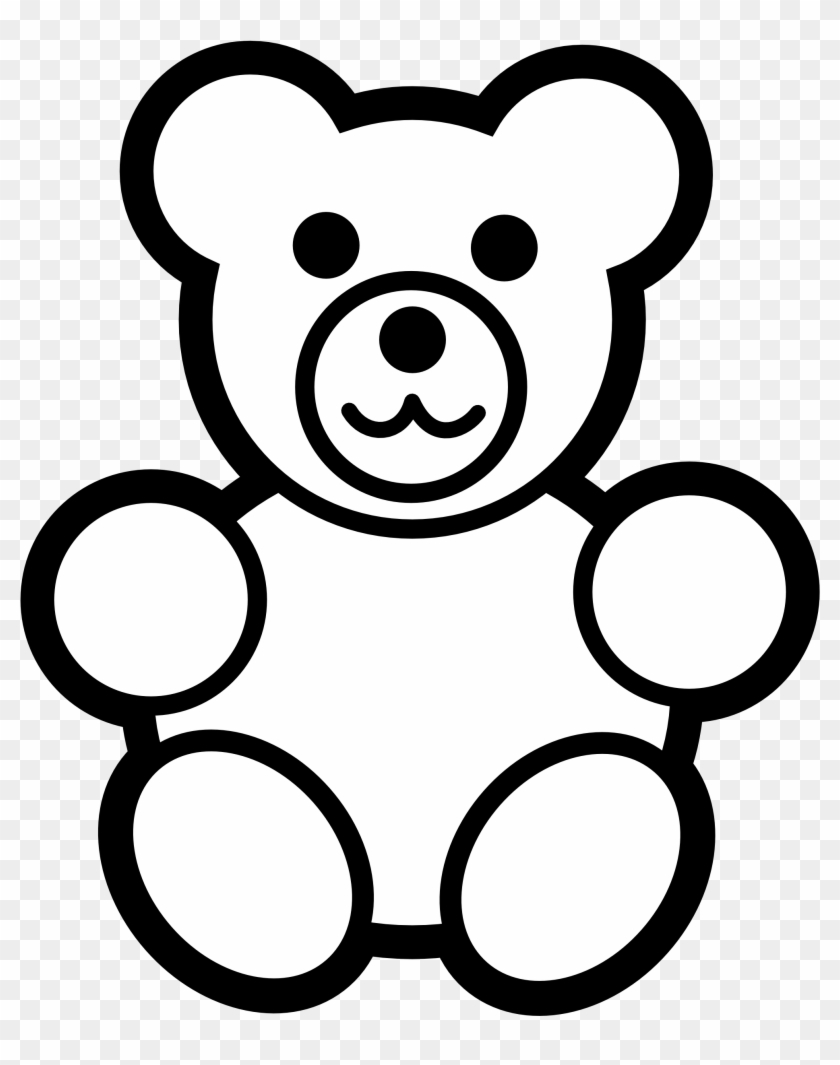 Teddy bear clipart black and white