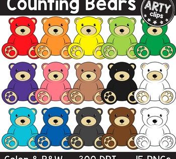 Counting bears color clipart math arty clips counting bears clip art arty