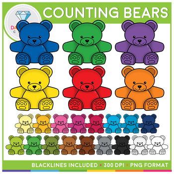 Rainbow counting bears clip art counting bears clip art bear clipart