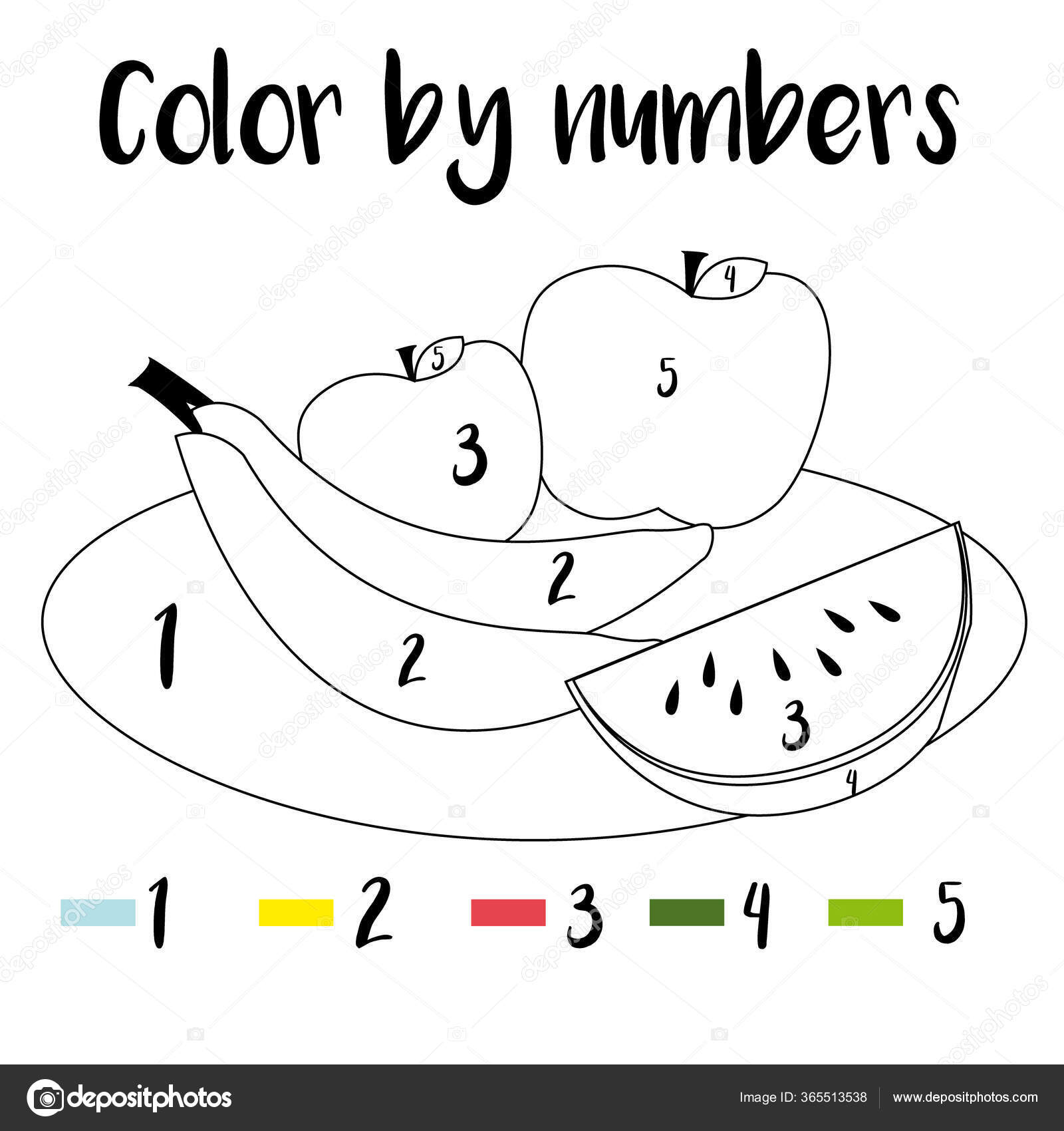 Preschool counting activities coloring page colorful illustration color numbers printable stock photo by evamorris