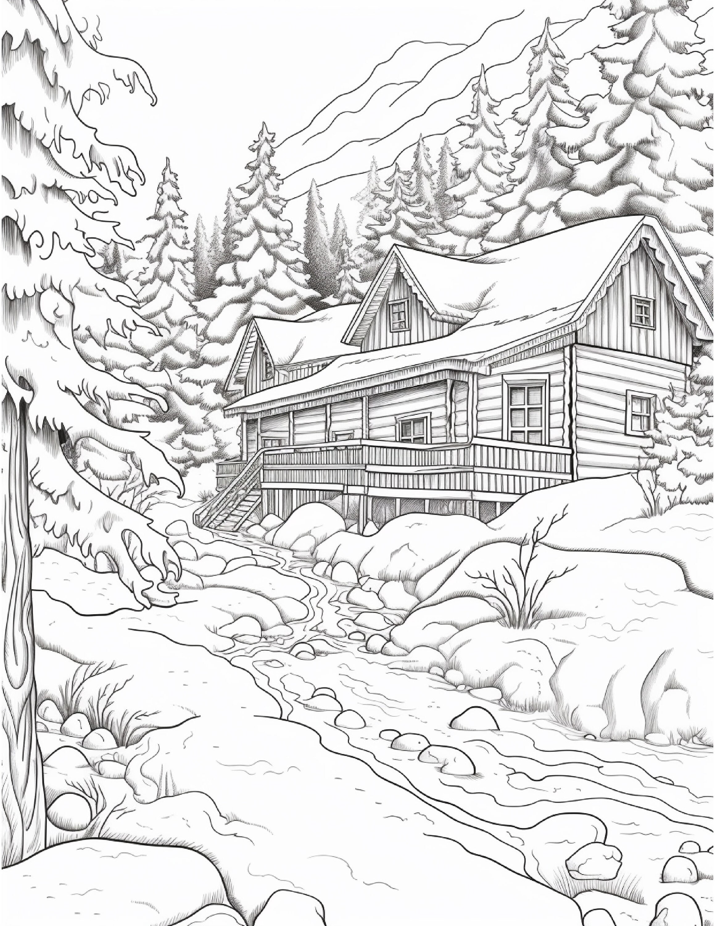 Country christmas coloring pages adult and kid coloring pages printable digital instant download pdf best selling item popular item download now