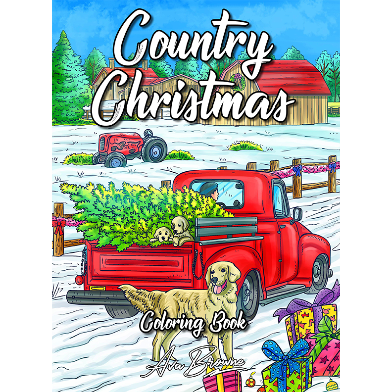 Country christmas coloring book â ava browne coloring books