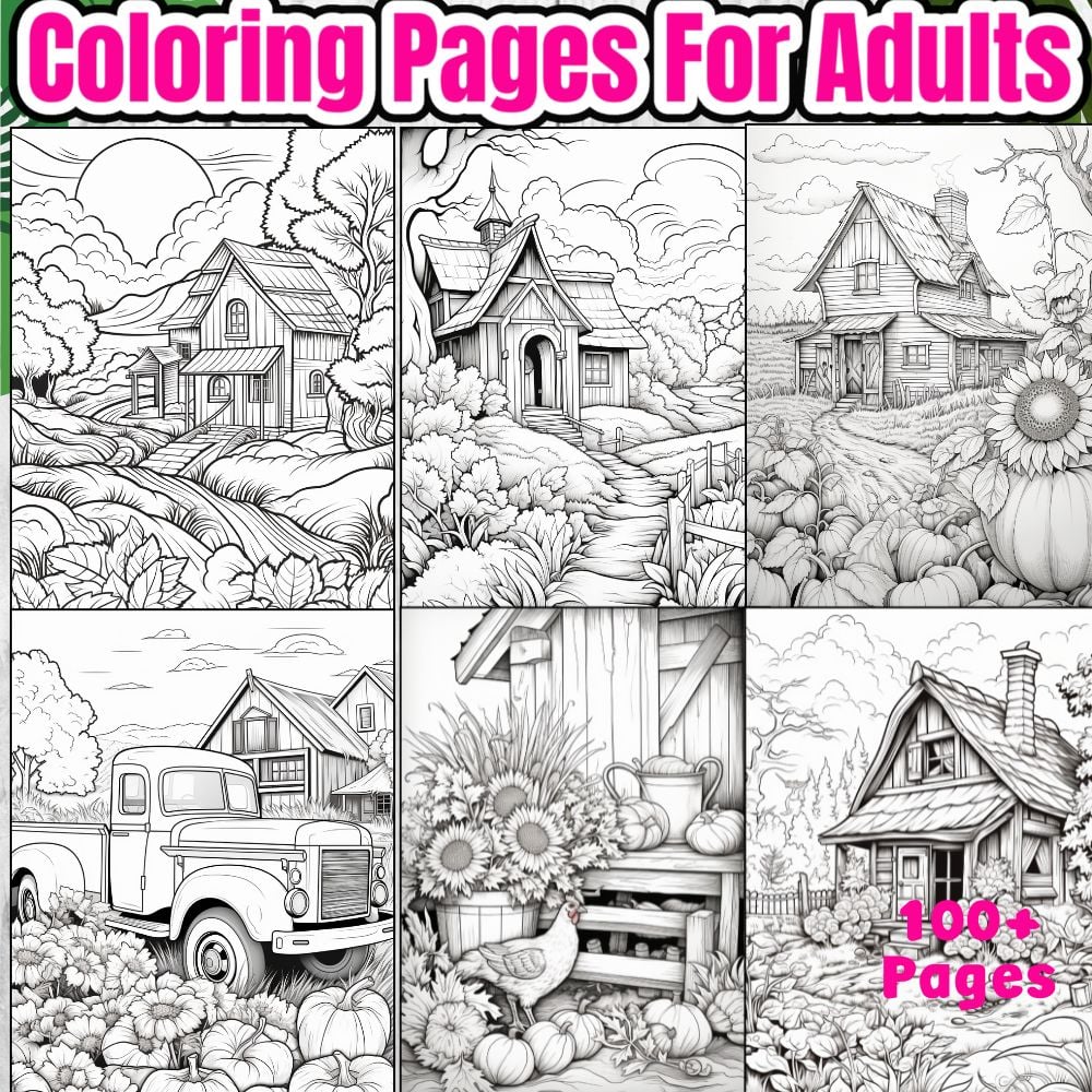 Country autumn coloring pages