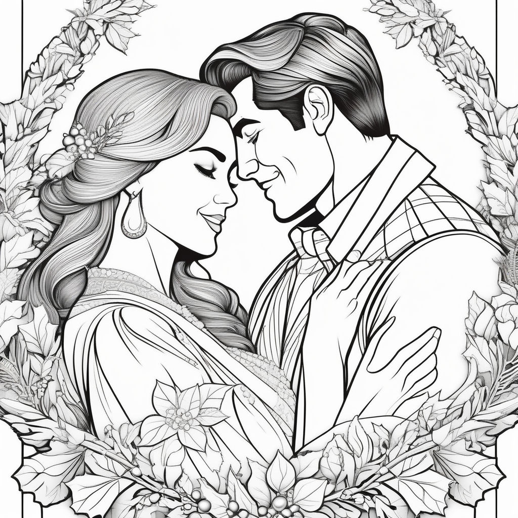 Portrait one african american love couple coloring page