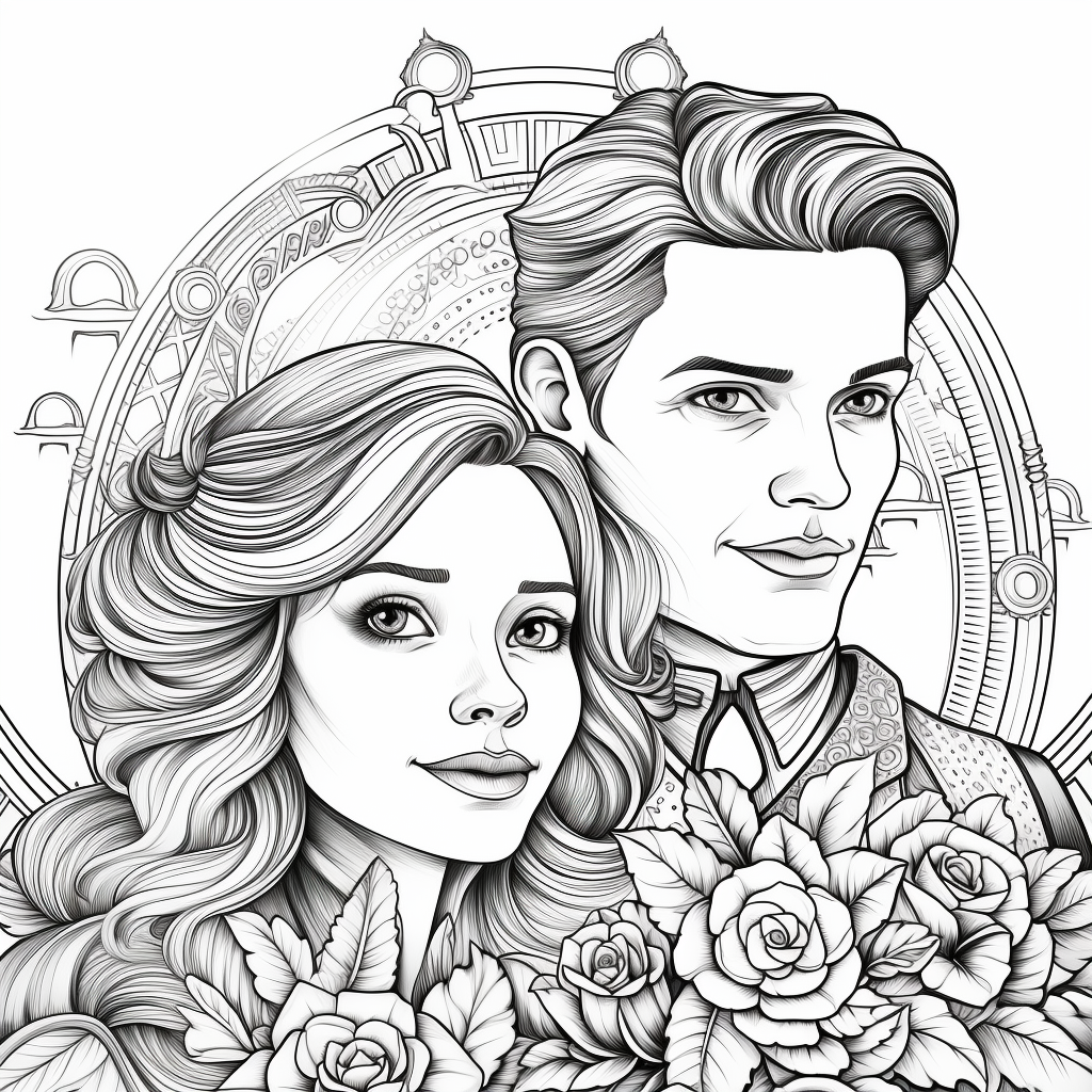 Couple coloring pages for adults