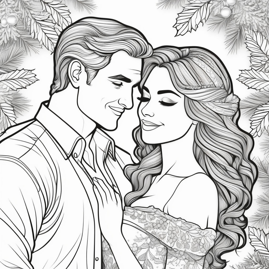 Portrait one african american love couple coloring page
