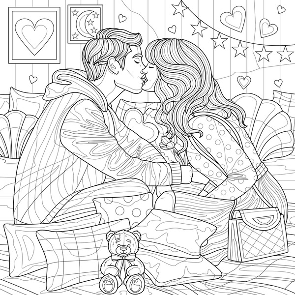 Adult coloring pages couples images stock photos d objects vectors