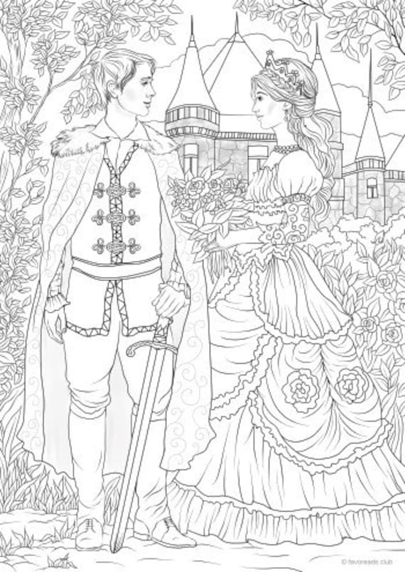 Royal pair printable adult coloring page from favoreads coloring book pages for adults and kids coloring sheets colouring designs