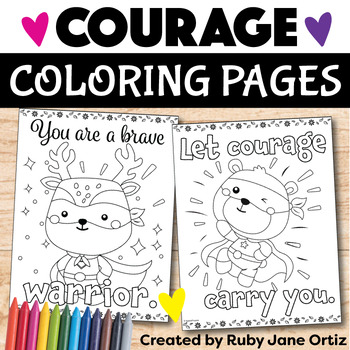 Courage coloring pages by spatial learners tpt