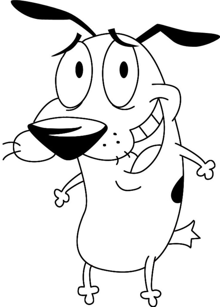 Courage the cowardly dog coloring page dog coloring page cartoon painting easy cartoon drawings