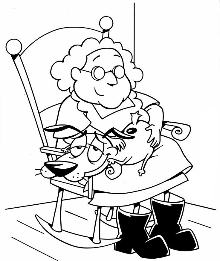 Explore the world of courage the cowardly dog coloring pages