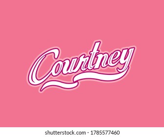 First name courtney athletic script graphic stock vector royalty free