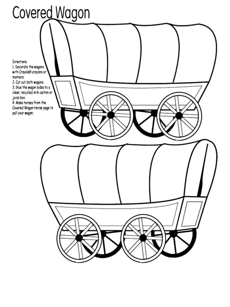 Nada covered wagon colouring page