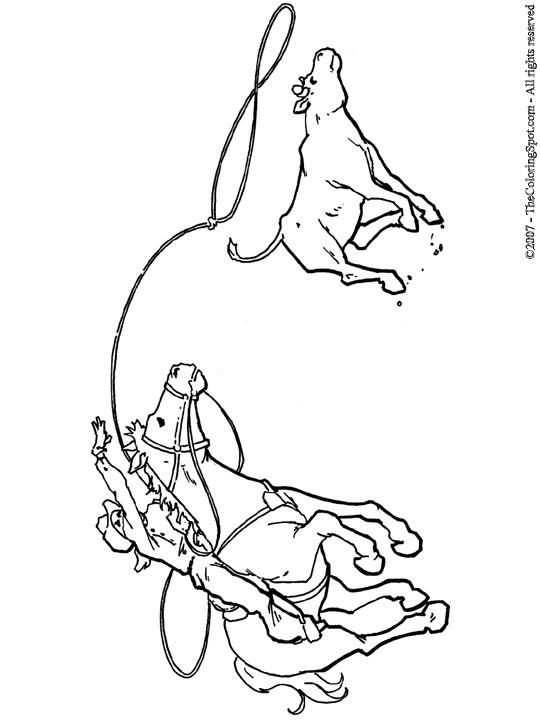 Cowboy ropes calf coloring page audio stories for kids free coloring pages colouring printables