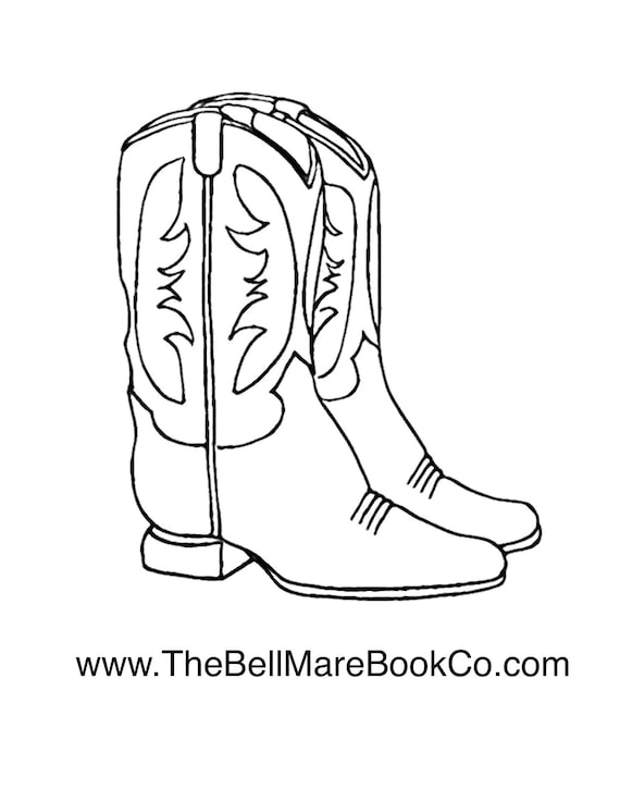 Rodeo cowboy boots coloring page